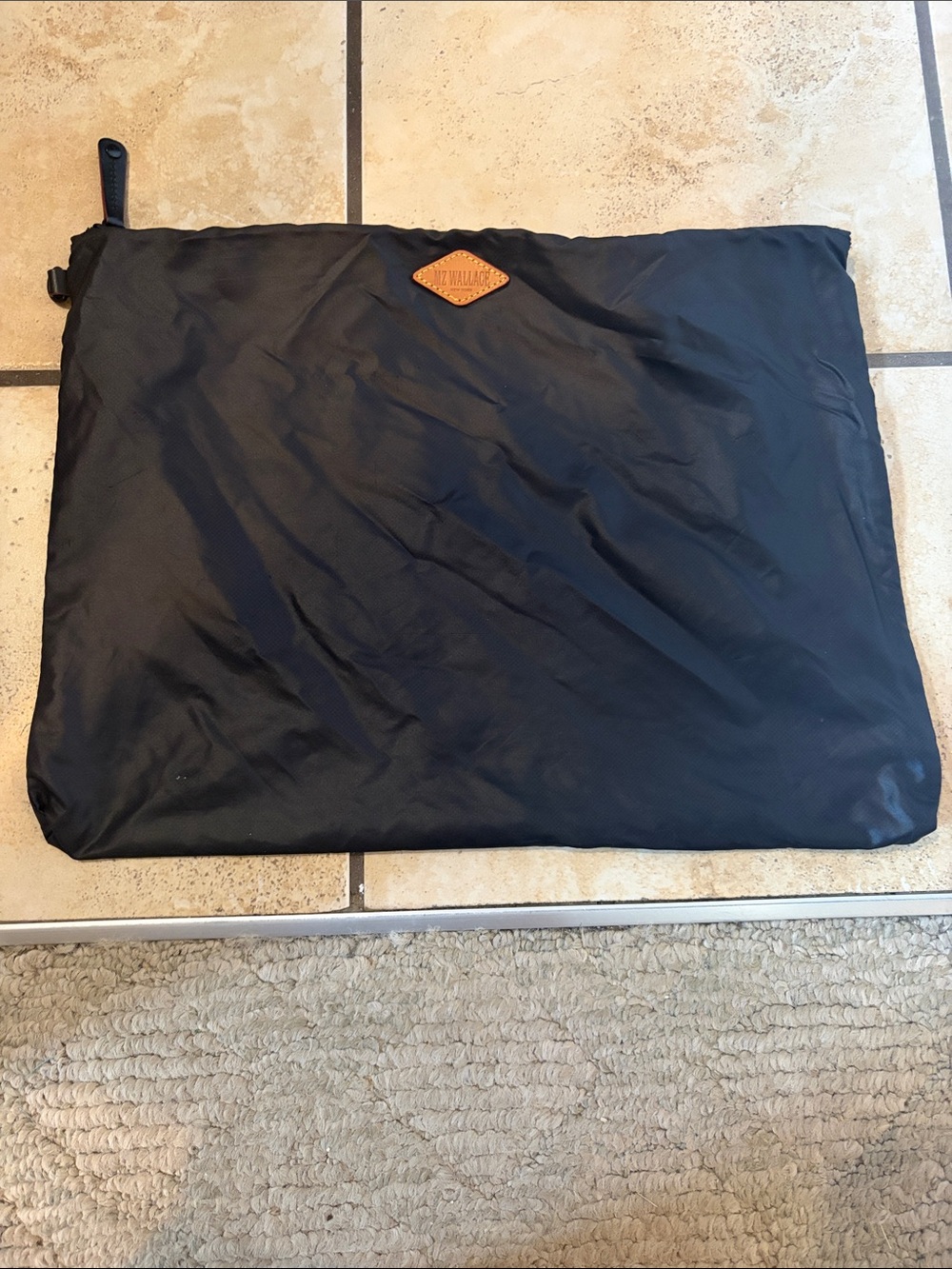 MZ WALLACE Black Men’s Travel Pouch with Leather Accent